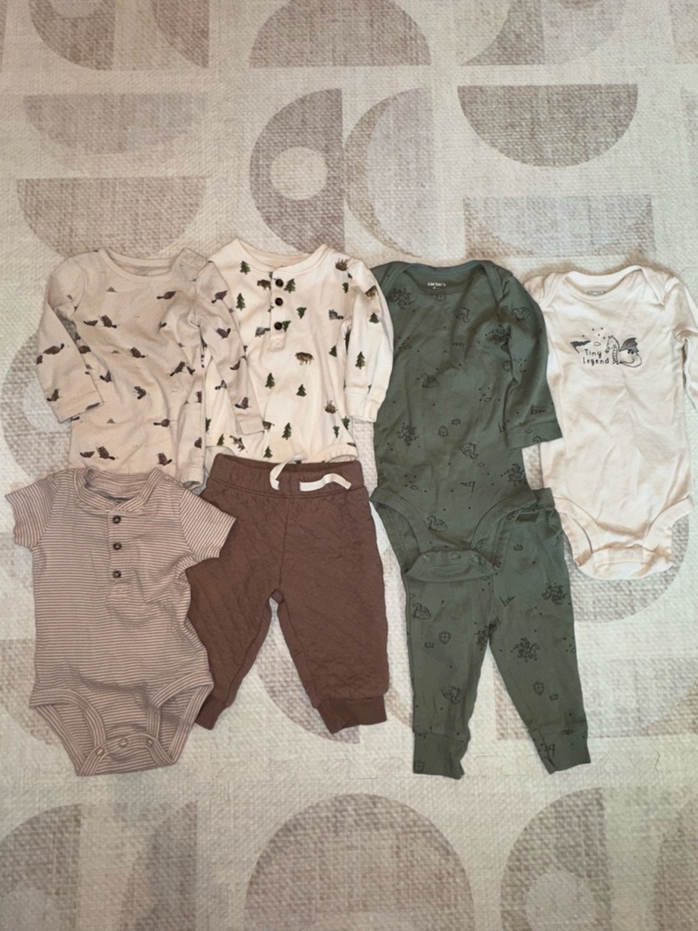 Carter's Neutral Woodland Baby Matching Set in Beige, Brown, Green